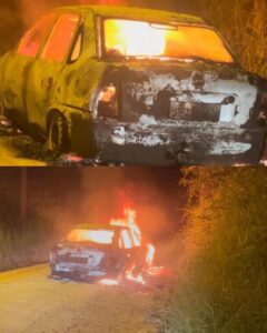 Corpos carbonizados são encontrados dentro de carro em SC.