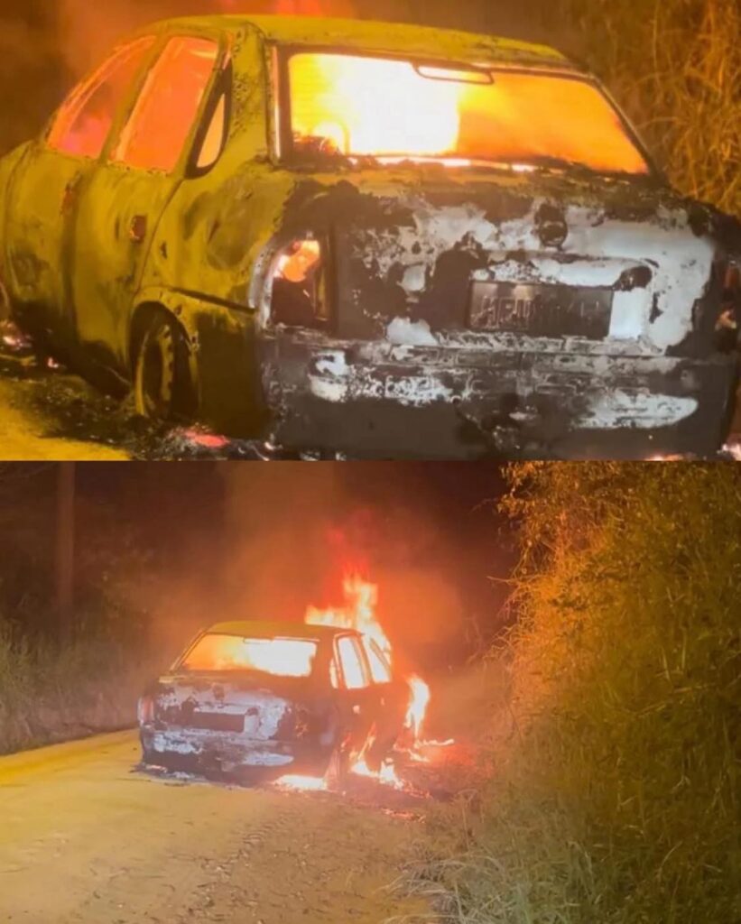Corpos carbonizados são encontrados dentro de carro em SC.
