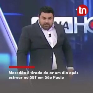 O apresentador Felipe Macedo, conhecido como Macedão da Chinelada, foi afastado do comando do programa “Tá na Hora” nesta terça-feira (10)
