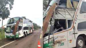 Barra de ferro matou 2 passageiros de acidente com ônibus na BR 262.