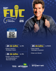 Organização do 52º FLIC esclarece sobre entrada e distribuição de pulseiras para a final e show com Daniel