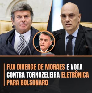 O ministro Luiz Fux (STF) foi o único a votar contra a manutenção das medidas cautelares impostas a Jair Bolsonaro